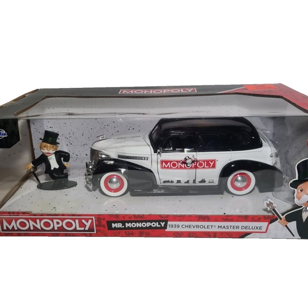 Jada Monopoly Model 1939 Chevrolet Master Deluxe Black & White 1/24 by Jada